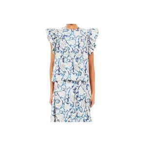 NEW ULLA JOHNSON sienna flutter sleeve top in ciel